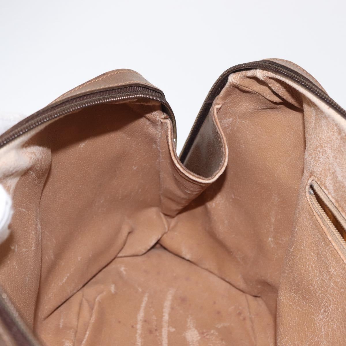 GUCCI GG Plus Supreme Boston Bag PVC Beige Gold Auth ep11970