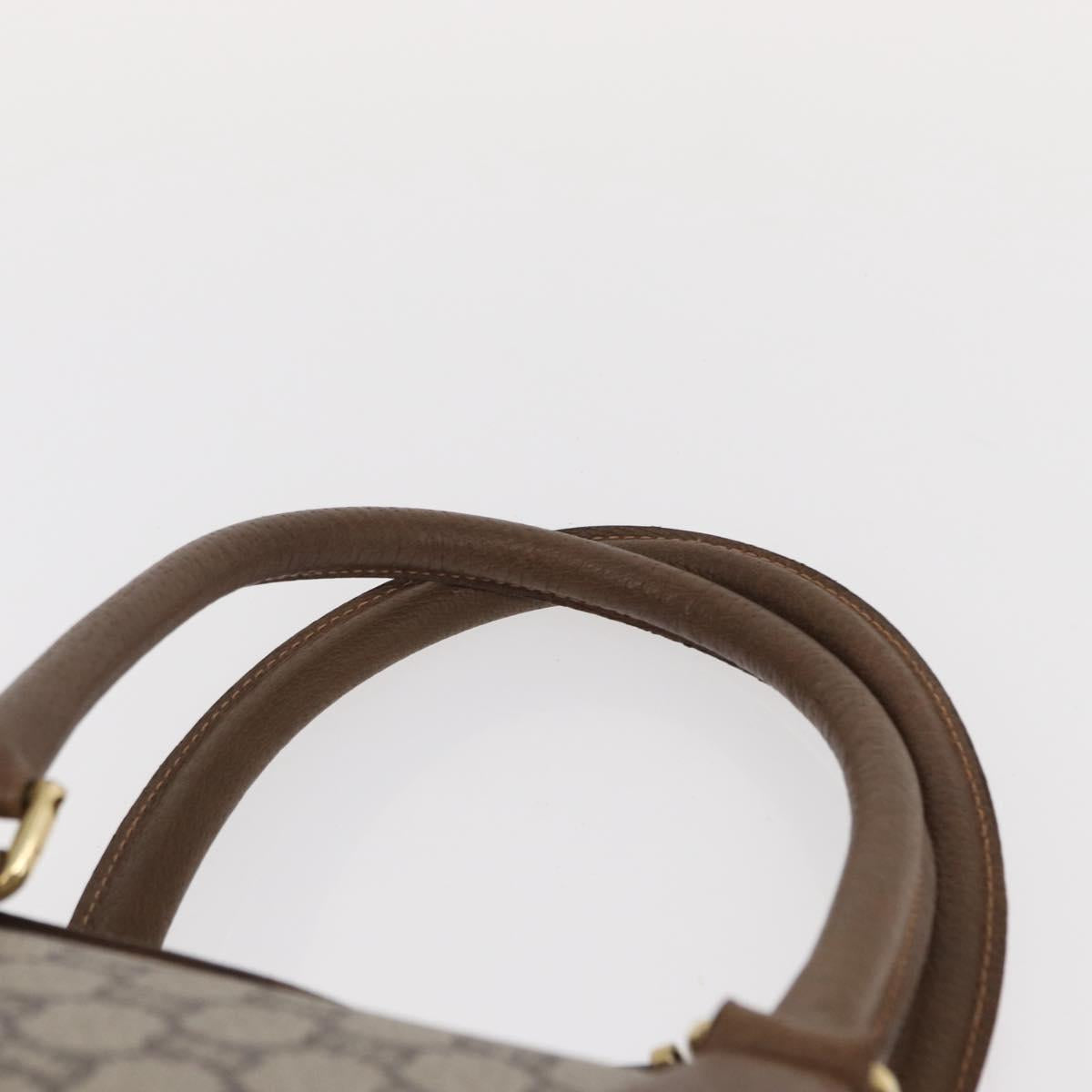 GUCCI GG Plus Supreme Boston Bag PVC Beige Gold Auth ep11970