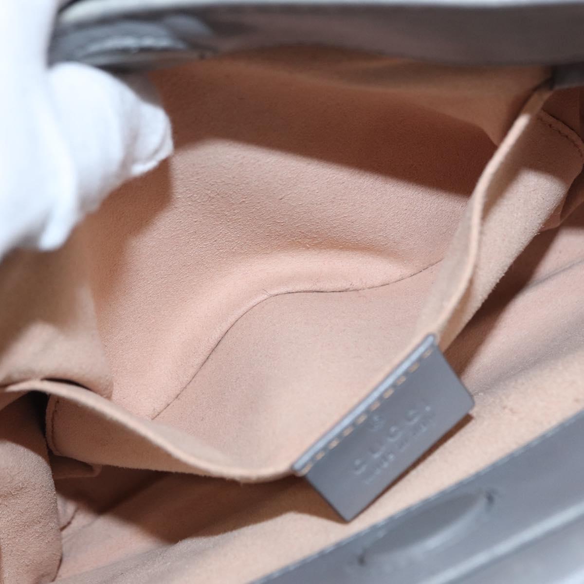 GUCCI Bamboo Sherry Line Hand Bag Leather 2way Gray Gold 470271 Auth ep11972