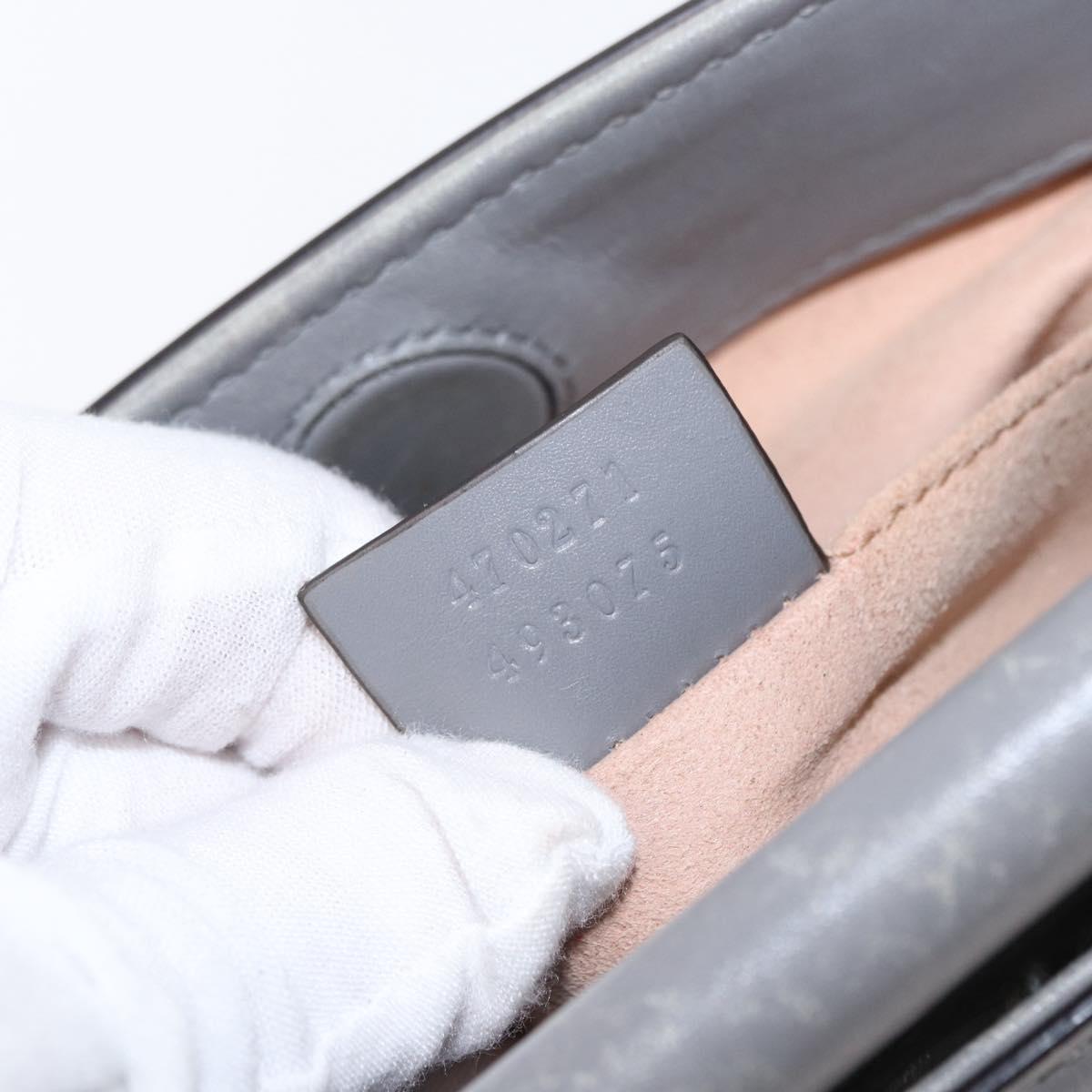 GUCCI Bamboo Sherry Line Hand Bag Leather 2way Gray Gold 470271 Auth ep11972