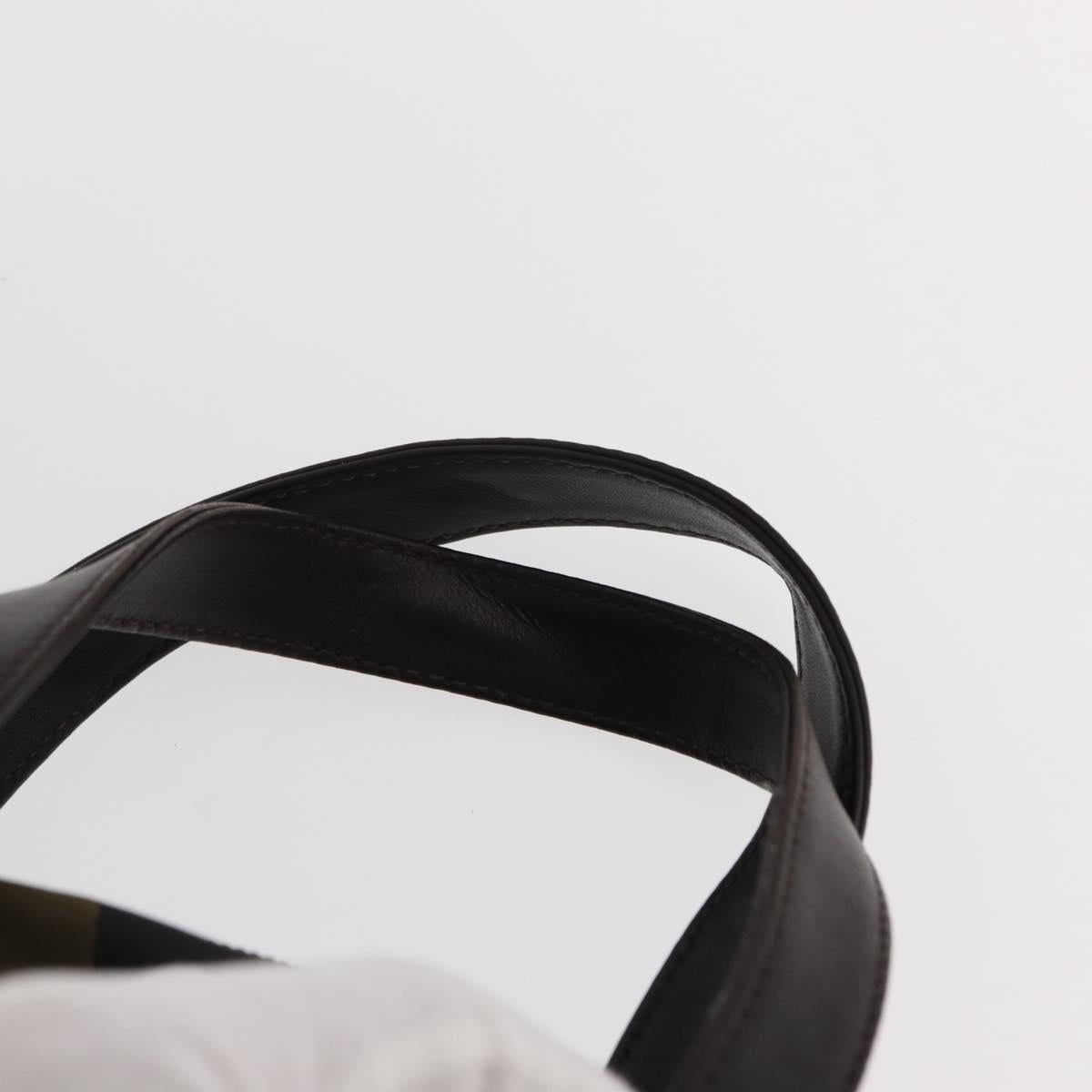 FENDI Pecan Canvas Hand Bag Black Brown Auth ep11974