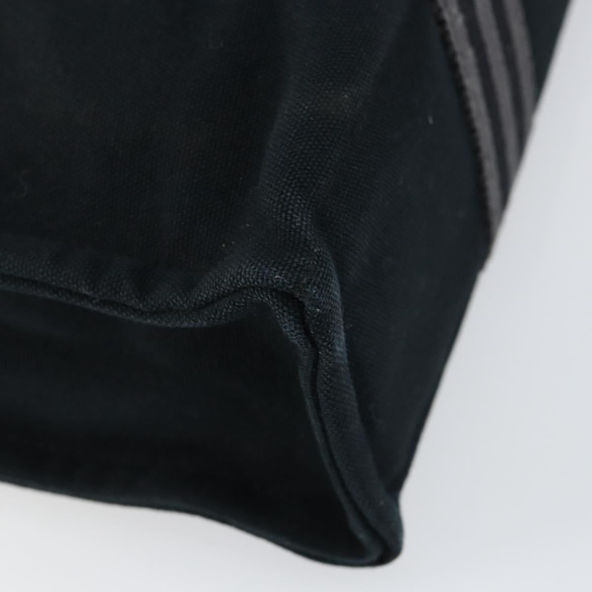 HERMES Fourre Tout PM Hand Bag Canvas Black Silver Auth ep11982