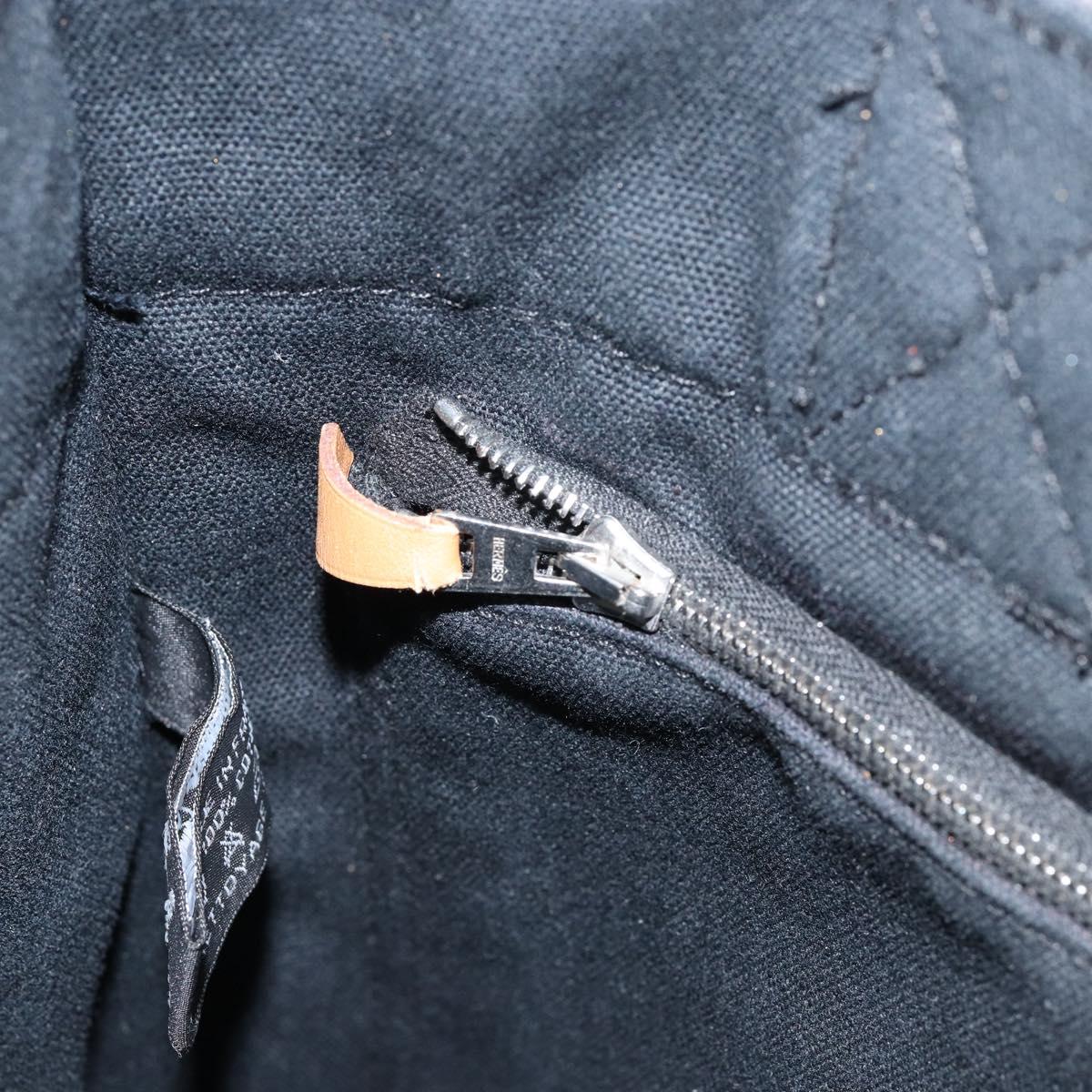 HERMES Fourre Tout PM Hand Bag Canvas Black Silver Auth ep11982