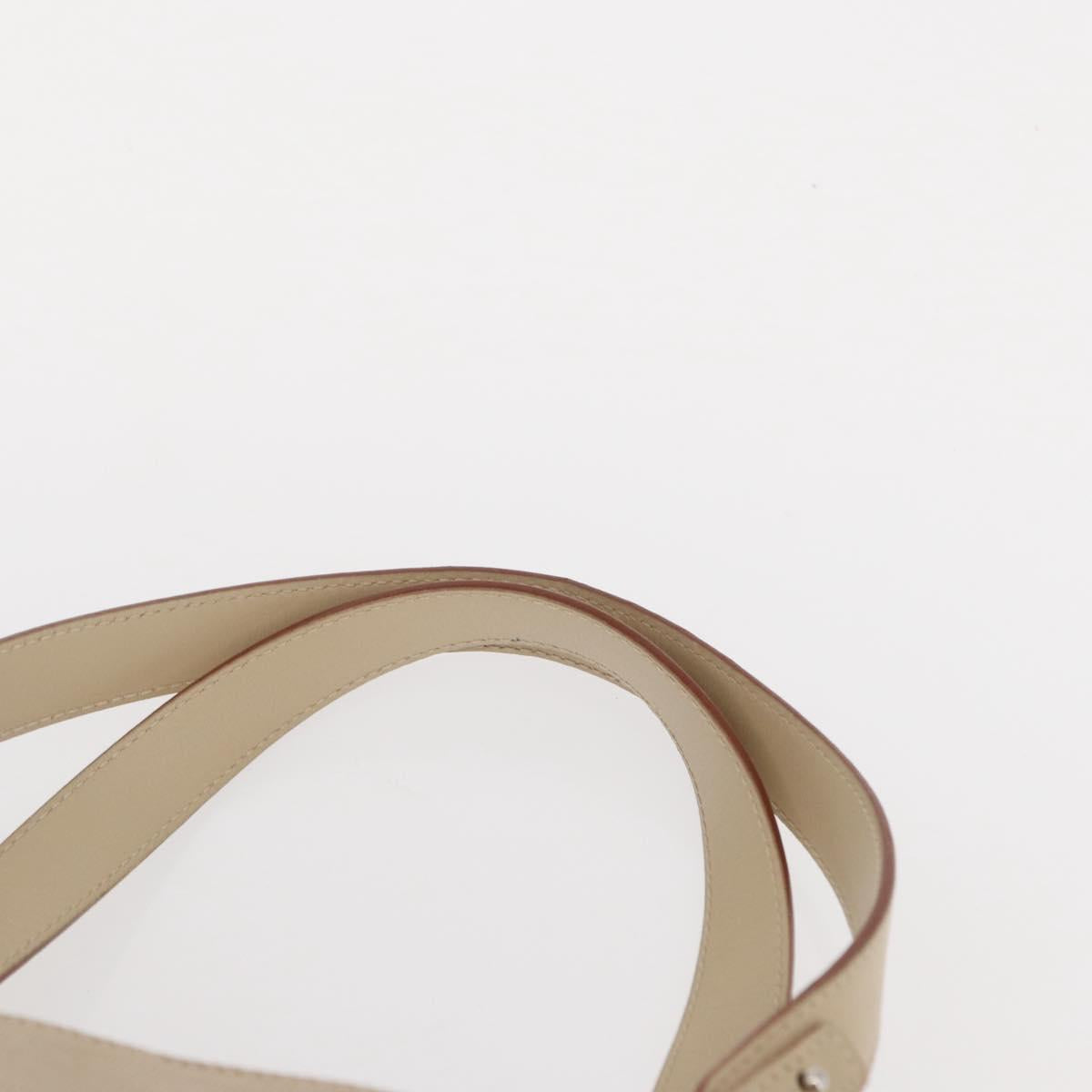 Salvatore Ferragamo Gancini Hand Bag Nylon Beige Silver Auth ep11986