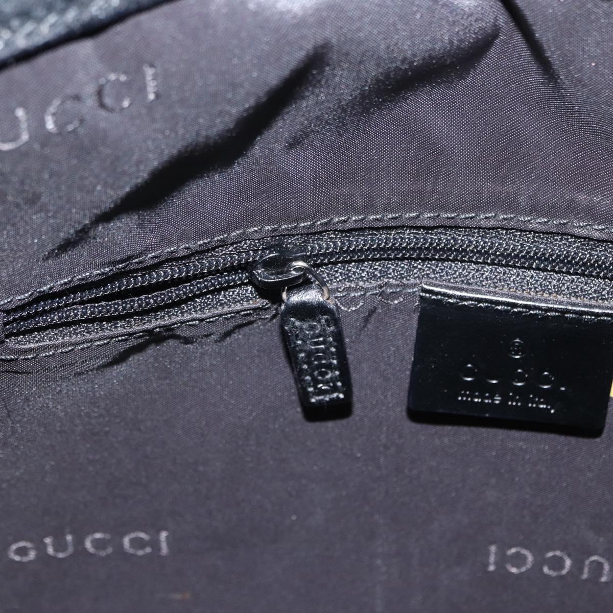 GUCCI Bamboo Shoulder Bag Nylon 2way Black Silver 001 1638 Auth ep11989