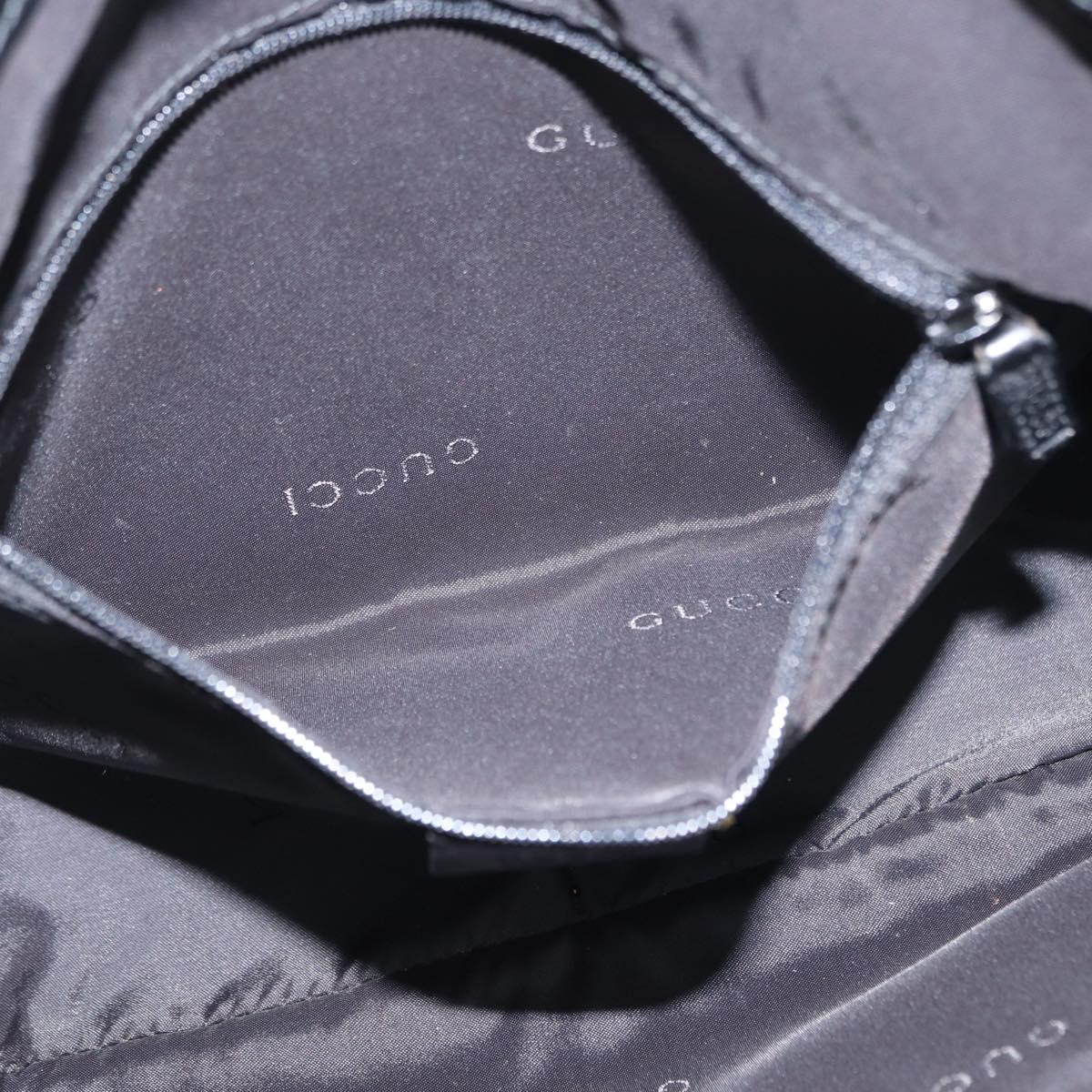 GUCCI Bamboo Shoulder Bag Nylon 2way Black Silver 001 1638 Auth ep11989