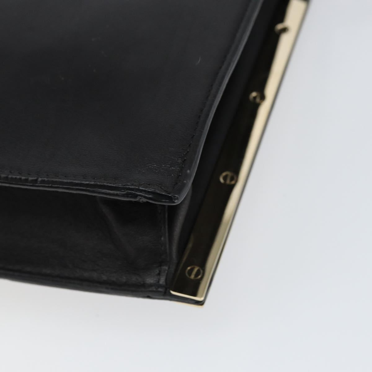 Chloe Shoulder Bag Leather Black Gold Auth ep11990