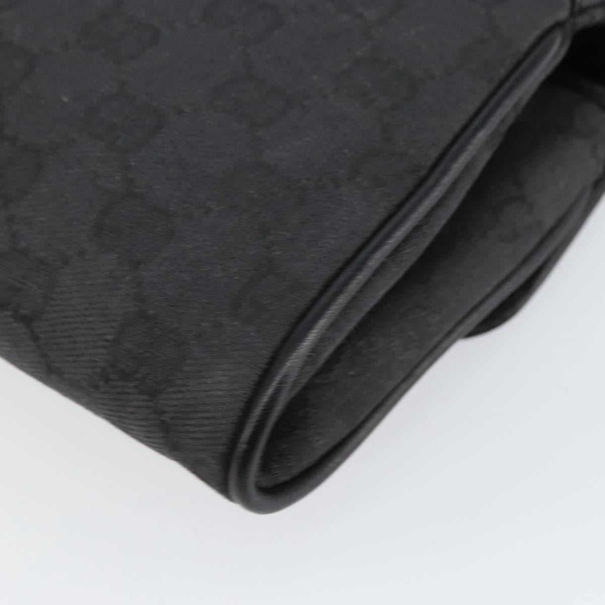 GUCCI GG Canvas Shoulder Bag Black Gold Auth ep11997