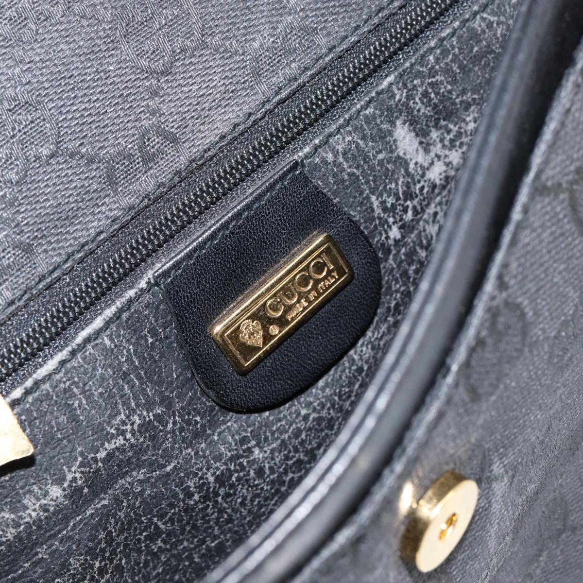 GUCCI GG Canvas Shoulder Bag Black Gold Auth ep11997