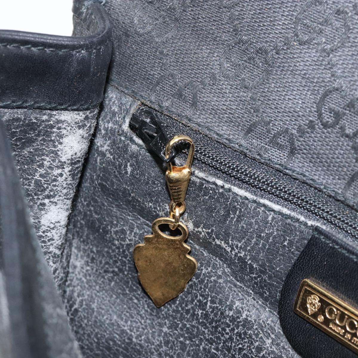 GUCCI GG Canvas Shoulder Bag Black Gold Auth ep11997
