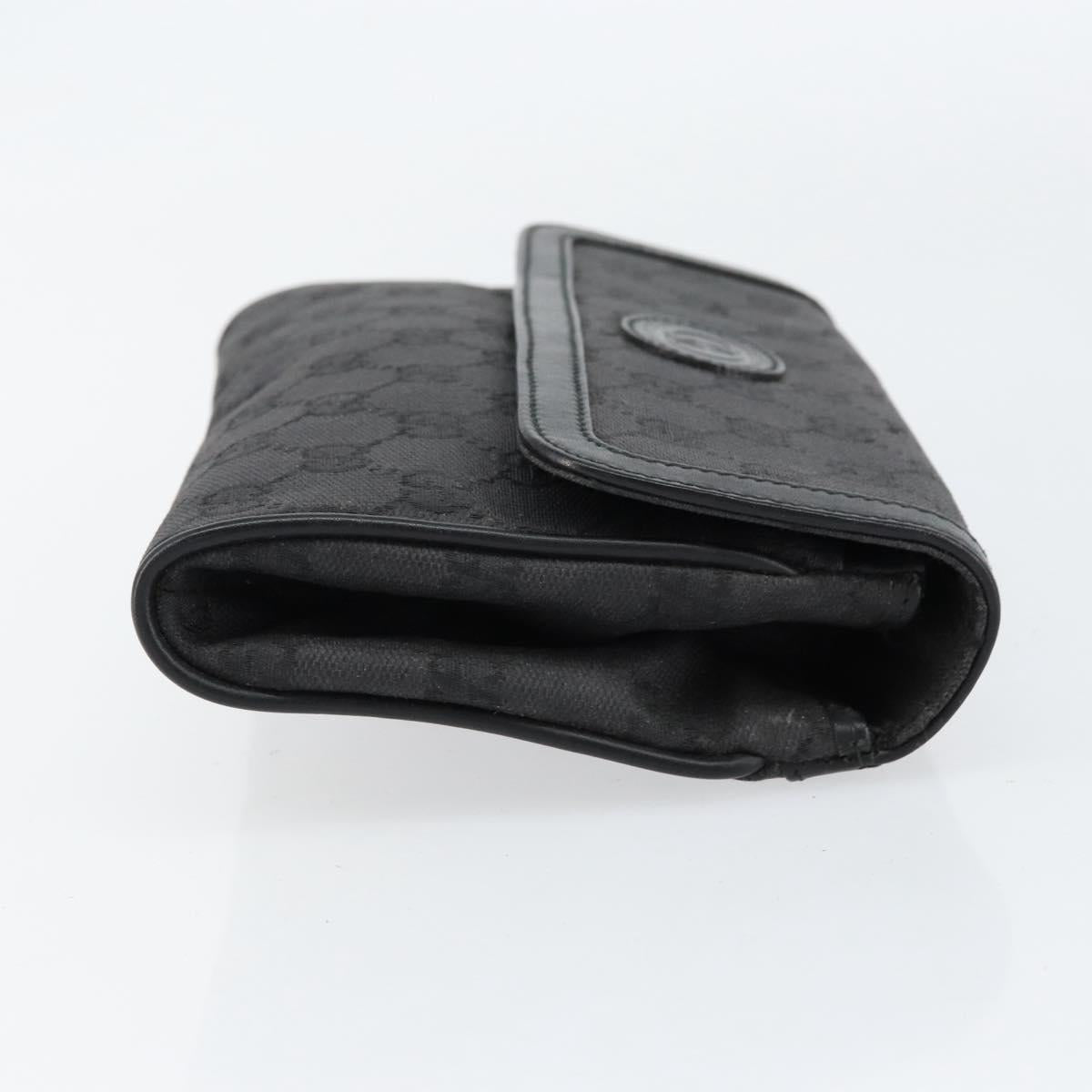 GUCCI GG Canvas Shoulder Bag Black Gold Auth ep11997