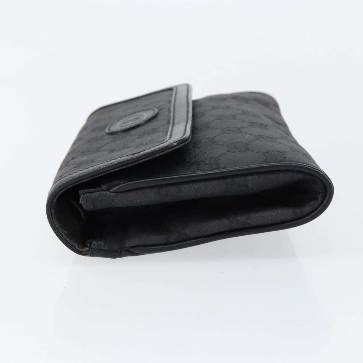 GUCCI GG Canvas Shoulder Bag Black Gold Auth ep11997