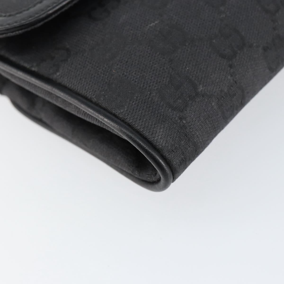 GUCCI GG Canvas Shoulder Bag Black Gold Auth ep11997