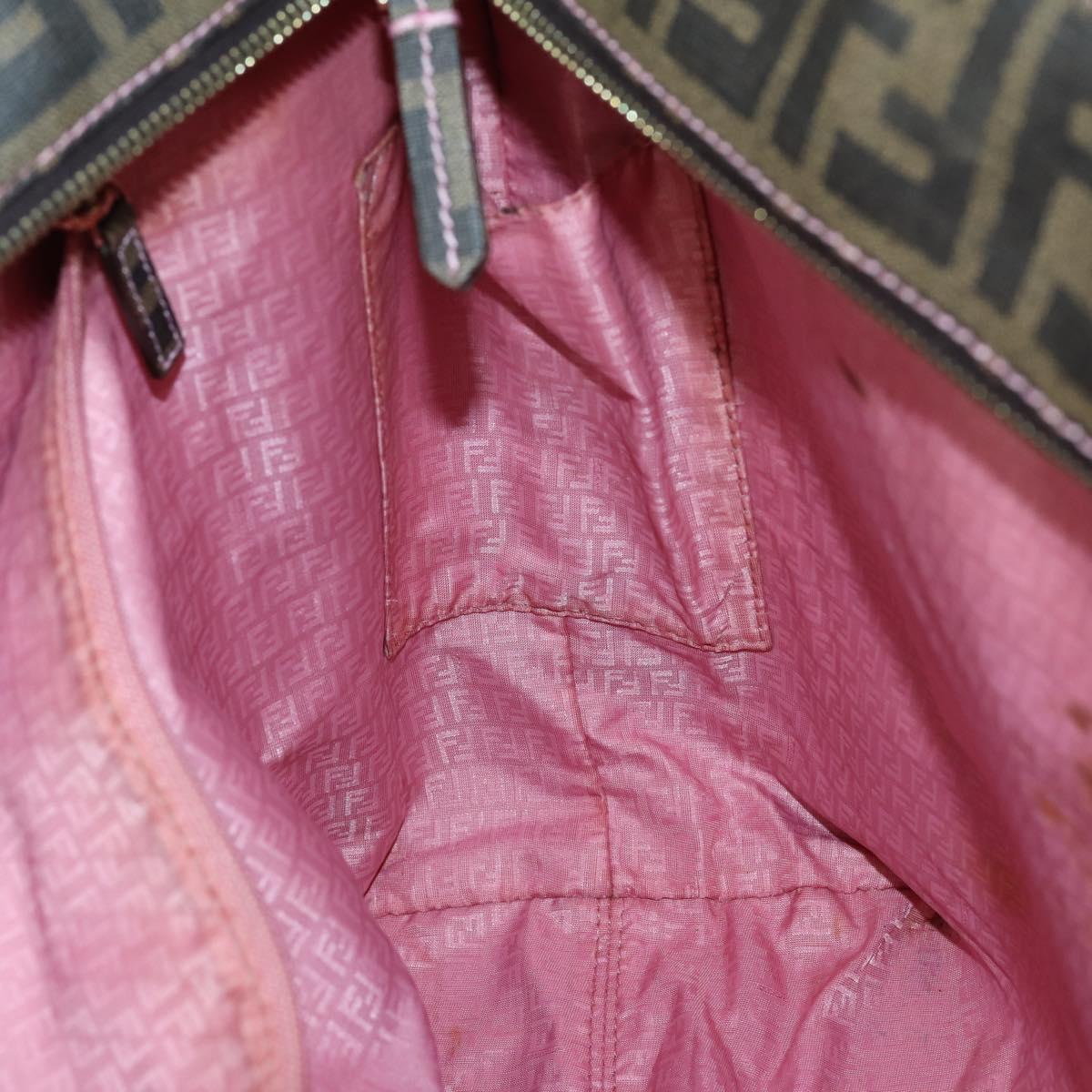 FENDI Zucca Canvas Tote Bag Black Brown Auth ep11998