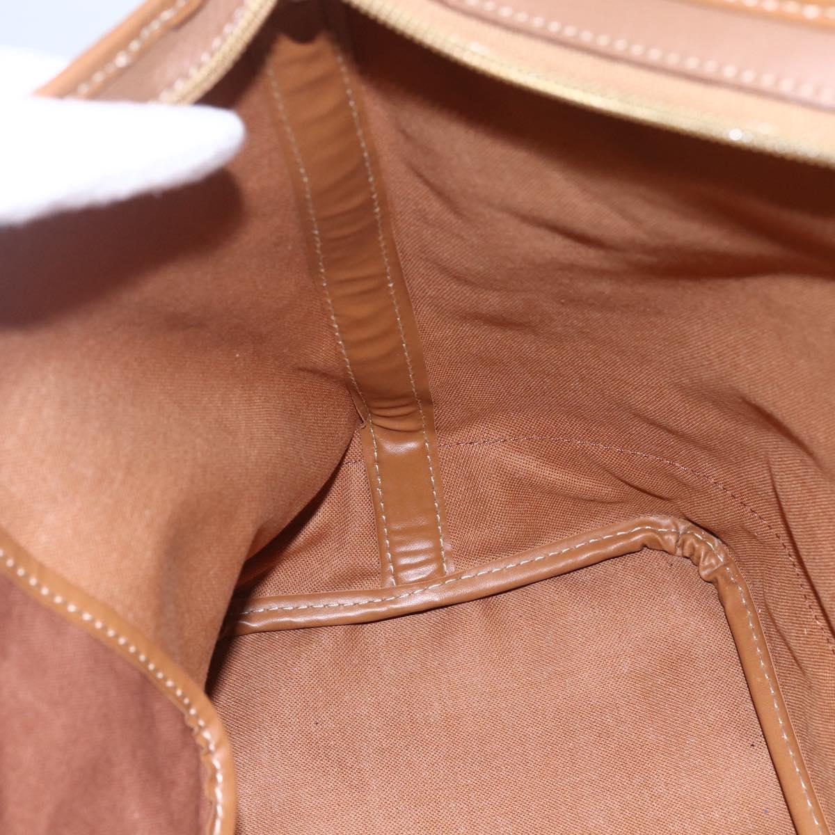 Christian Dior Honeycomb Canvas Tote Bag PVC Leather Beige Auth ep12001