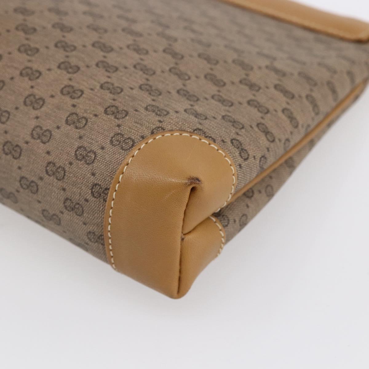 GUCCI Micro GG Supreme Shoulder Bag PVC Beige Gold Auth ep12007