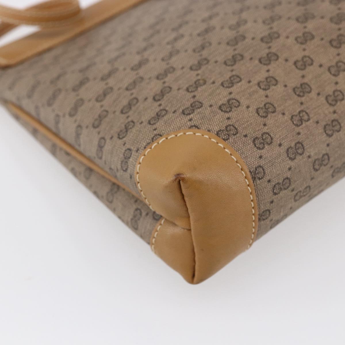 GUCCI Micro GG Supreme Shoulder Bag PVC Beige Gold Auth ep12007