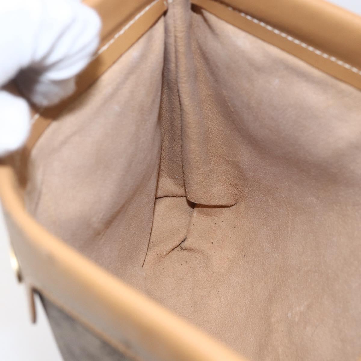 GUCCI Micro GG Supreme Shoulder Bag PVC Beige Gold Auth ep12007