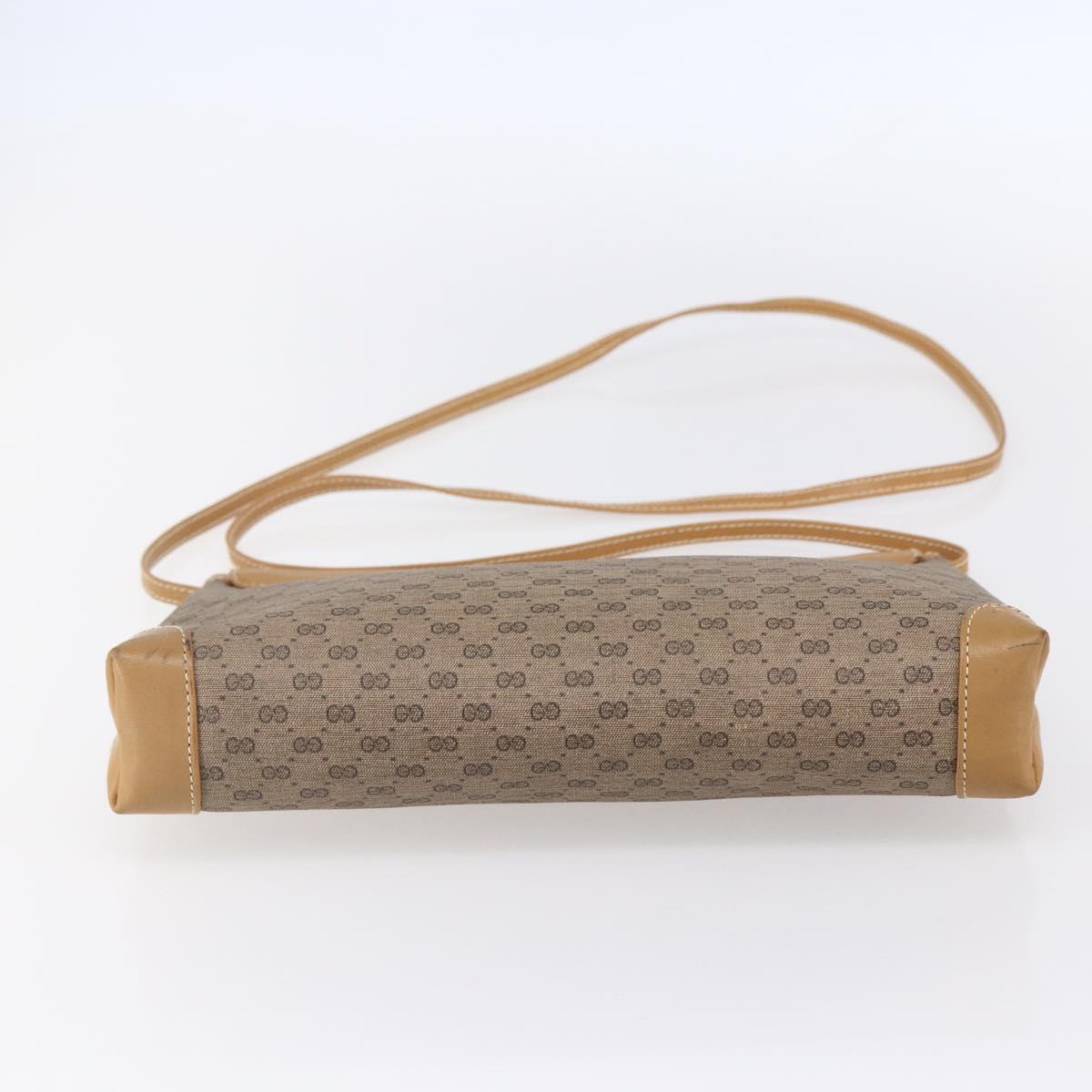 GUCCI Micro GG Supreme Shoulder Bag PVC Beige Gold Auth ep12007