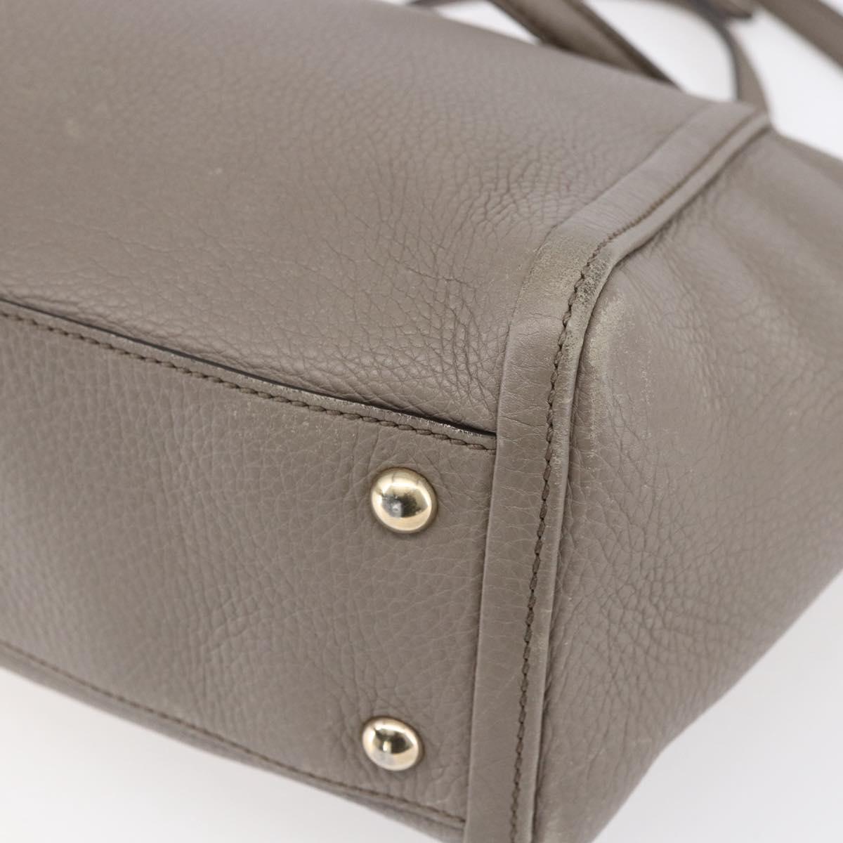 GUCCI Soho Hand Bag Leather 2way Gray Gold 369176 Auth ep12010