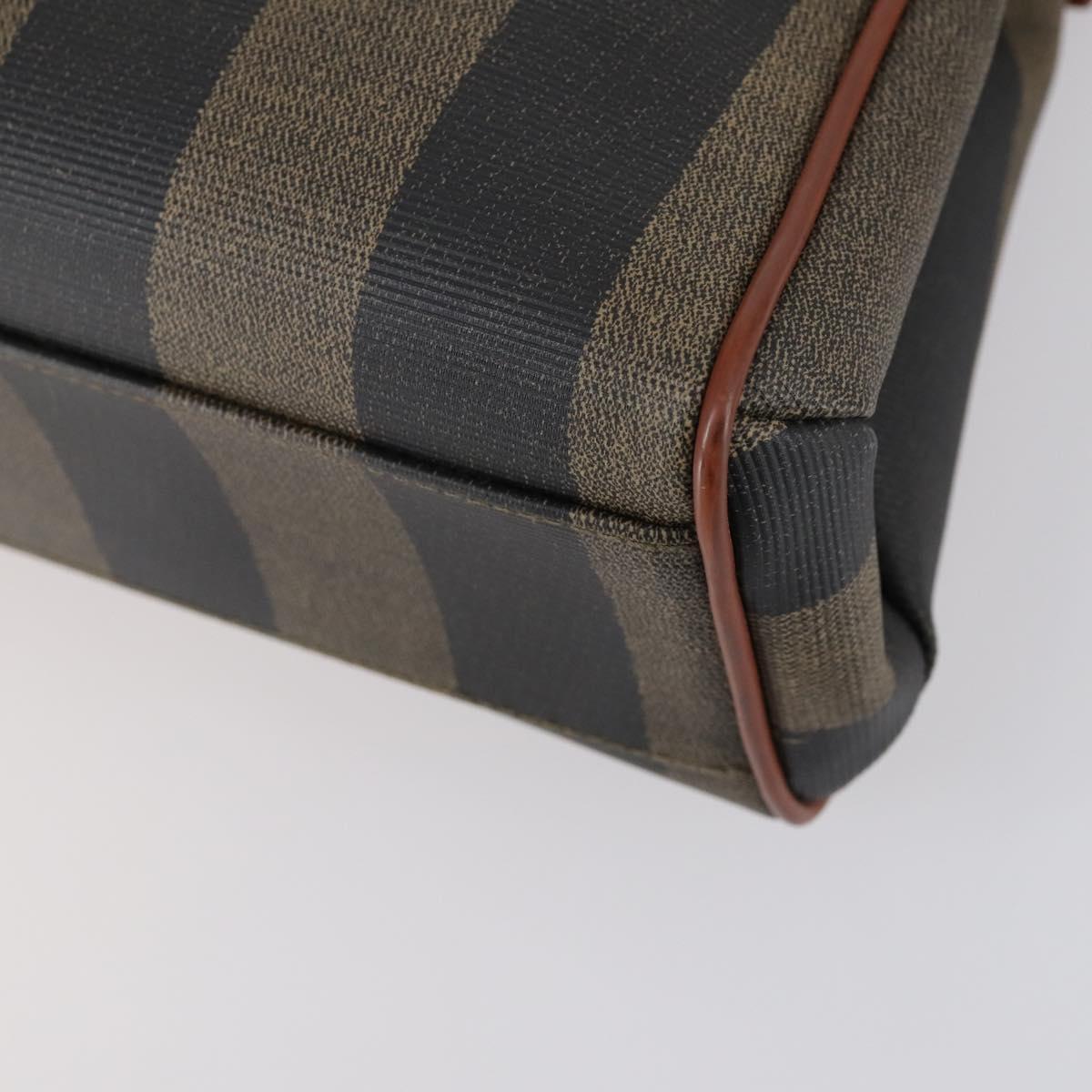 FENDI Pecan Canvas Hand Bag PVC 2way Black Brown Auth ep12011