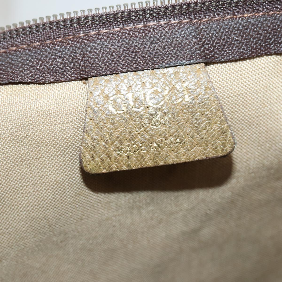 GUCCI GG Plus Supreme Web Sherry Line Boston Bag PVC Beige Auth ep12016