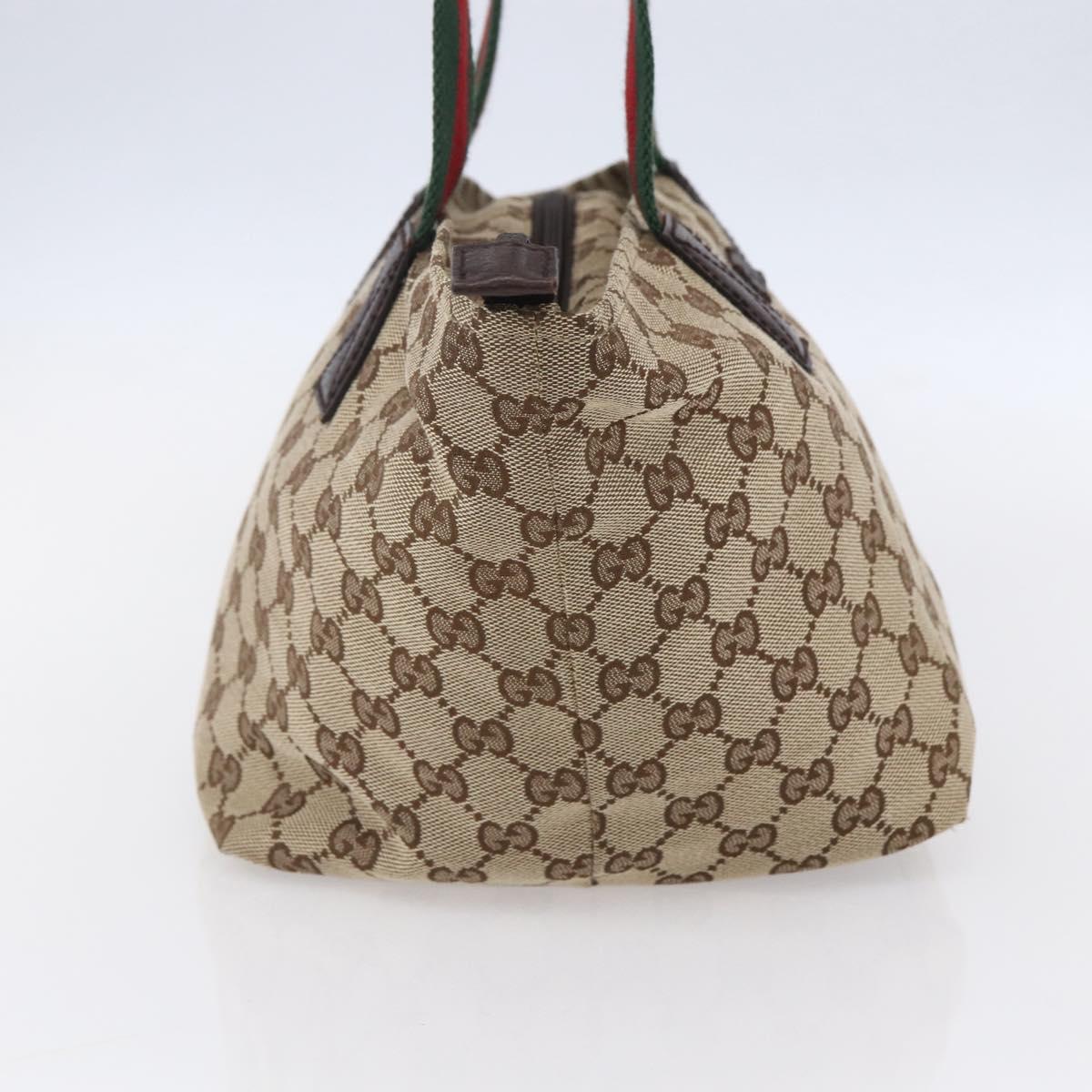 GUCCI GG Canvas Web Sherry Line Hand Bag Beige Red 131228 Auth ep12017