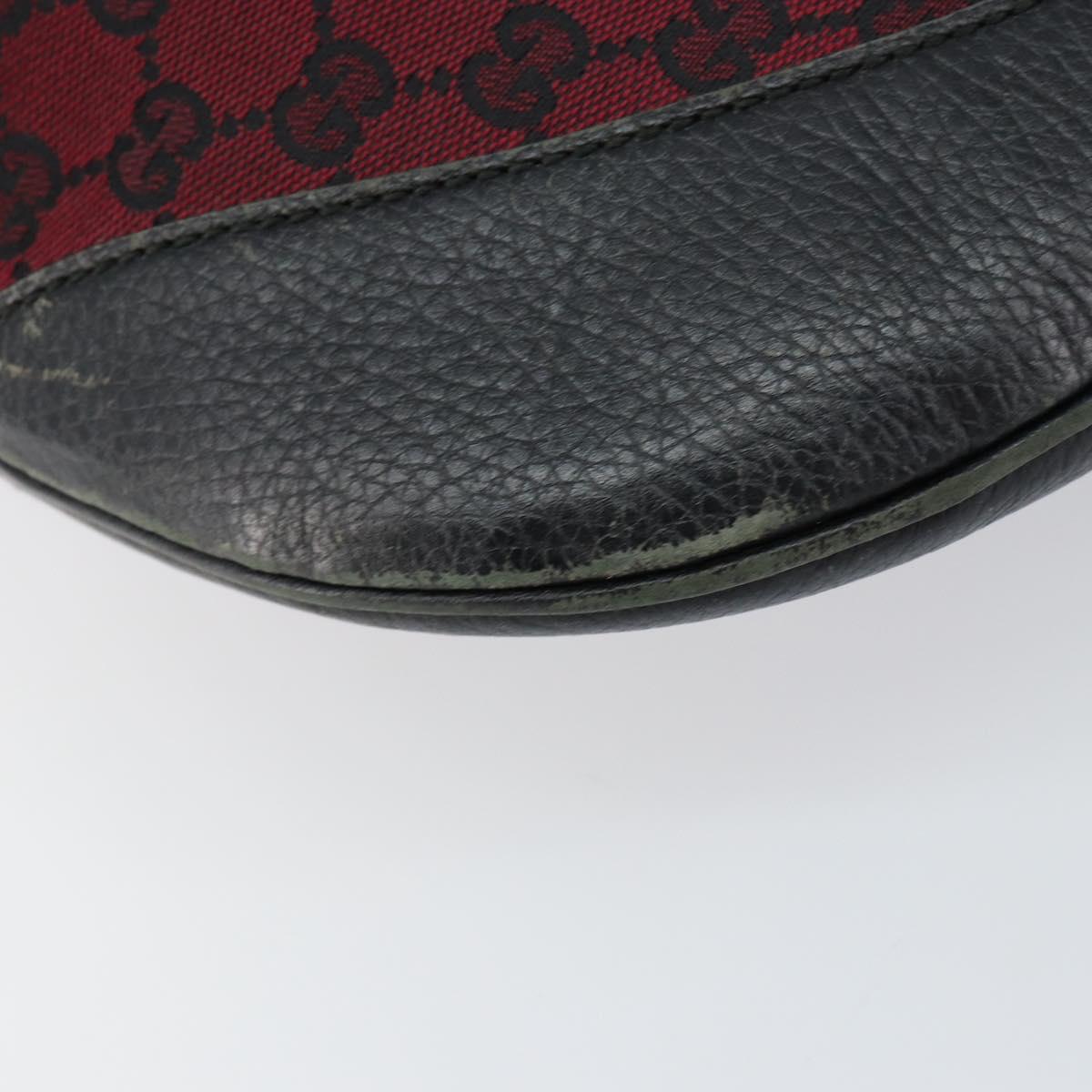 GUCCI GG Canvas Shoulder Bag Outlet Red Silver 272380 Auth ep12018