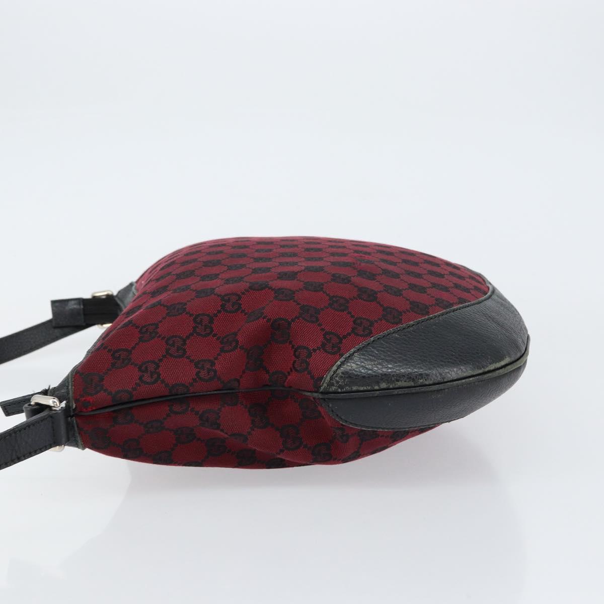 GUCCI GG Canvas Shoulder Bag Outlet Red Silver 272380 Auth ep12018