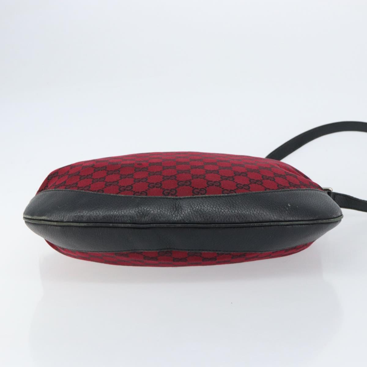 GUCCI GG Canvas Shoulder Bag Outlet Red Silver 272380 Auth ep12018