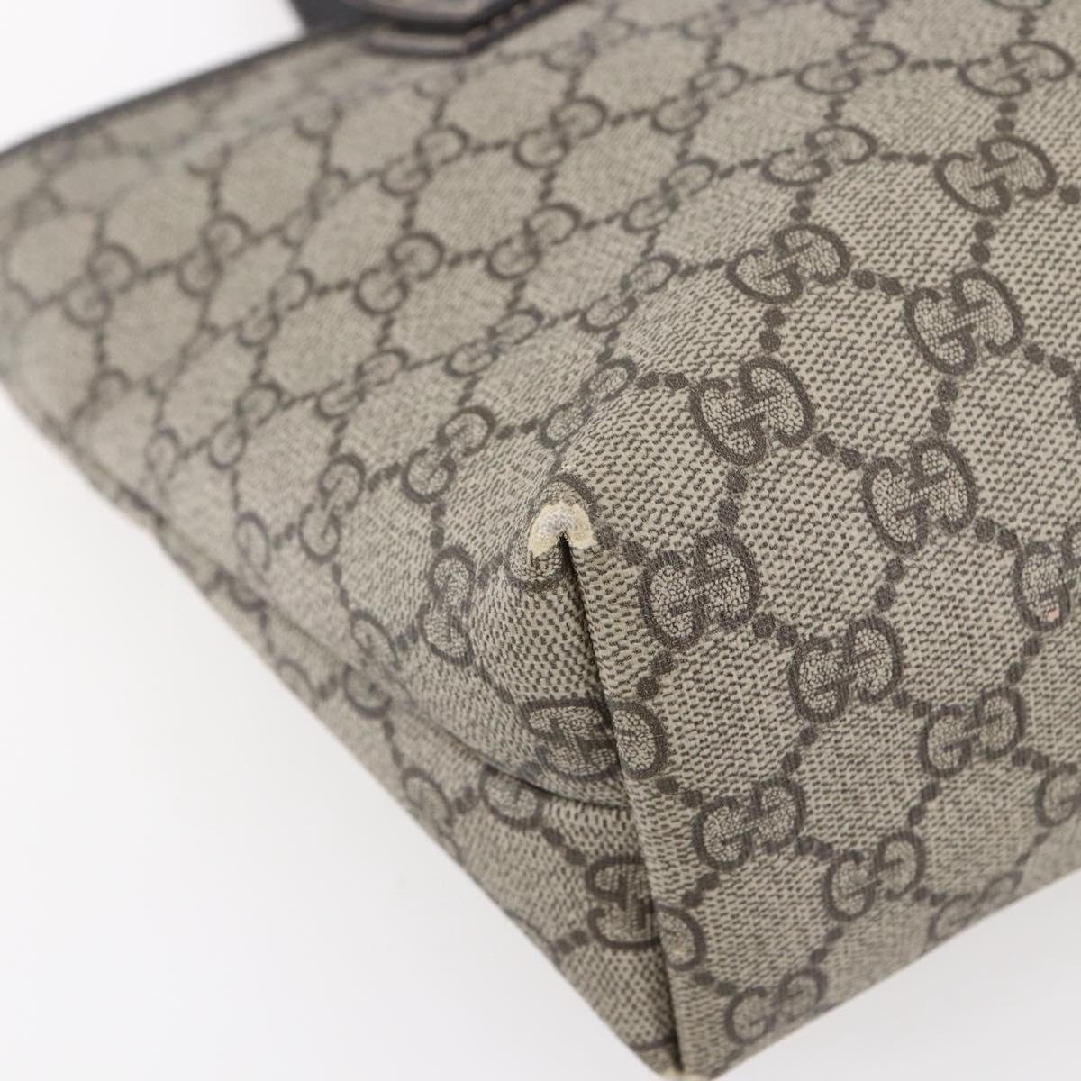 GUCCI GG Supreme Tote Bag PVC Beige Silver 211138 Auth ep12020
