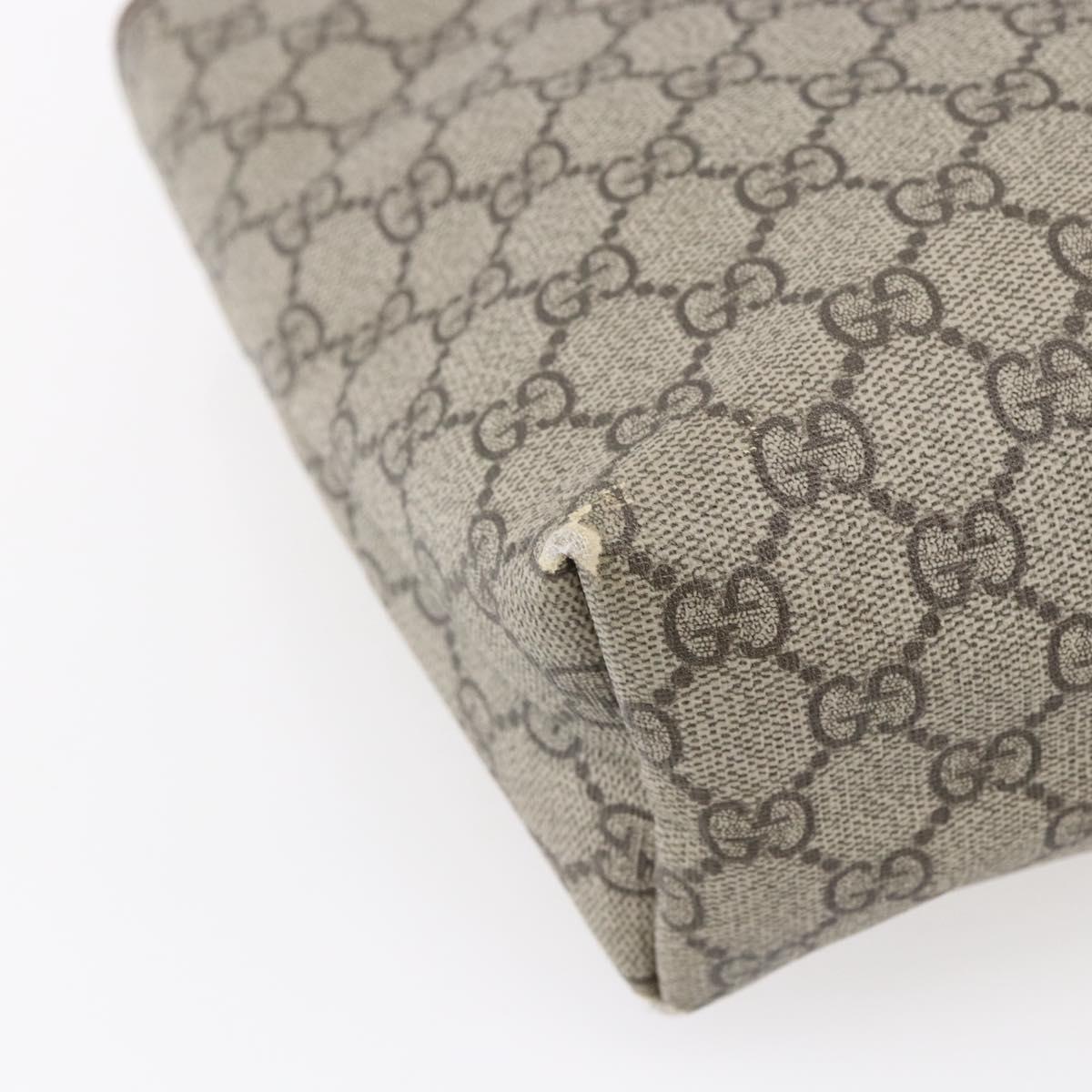 GUCCI GG Supreme Tote Bag PVC Beige Silver 211138 Auth ep12020