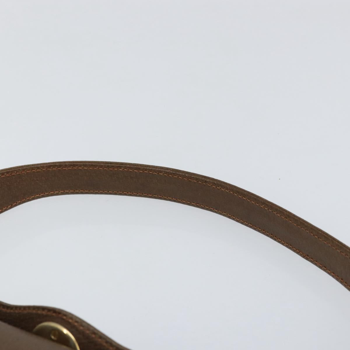 GUCCI Shoulder Bag Leather Brown Gold Auth ep12021