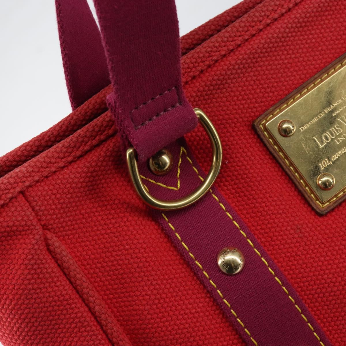 LOUIS VUITTON Antigua Cabas MM Tote Bag Red M40034 LV Auth ep12022