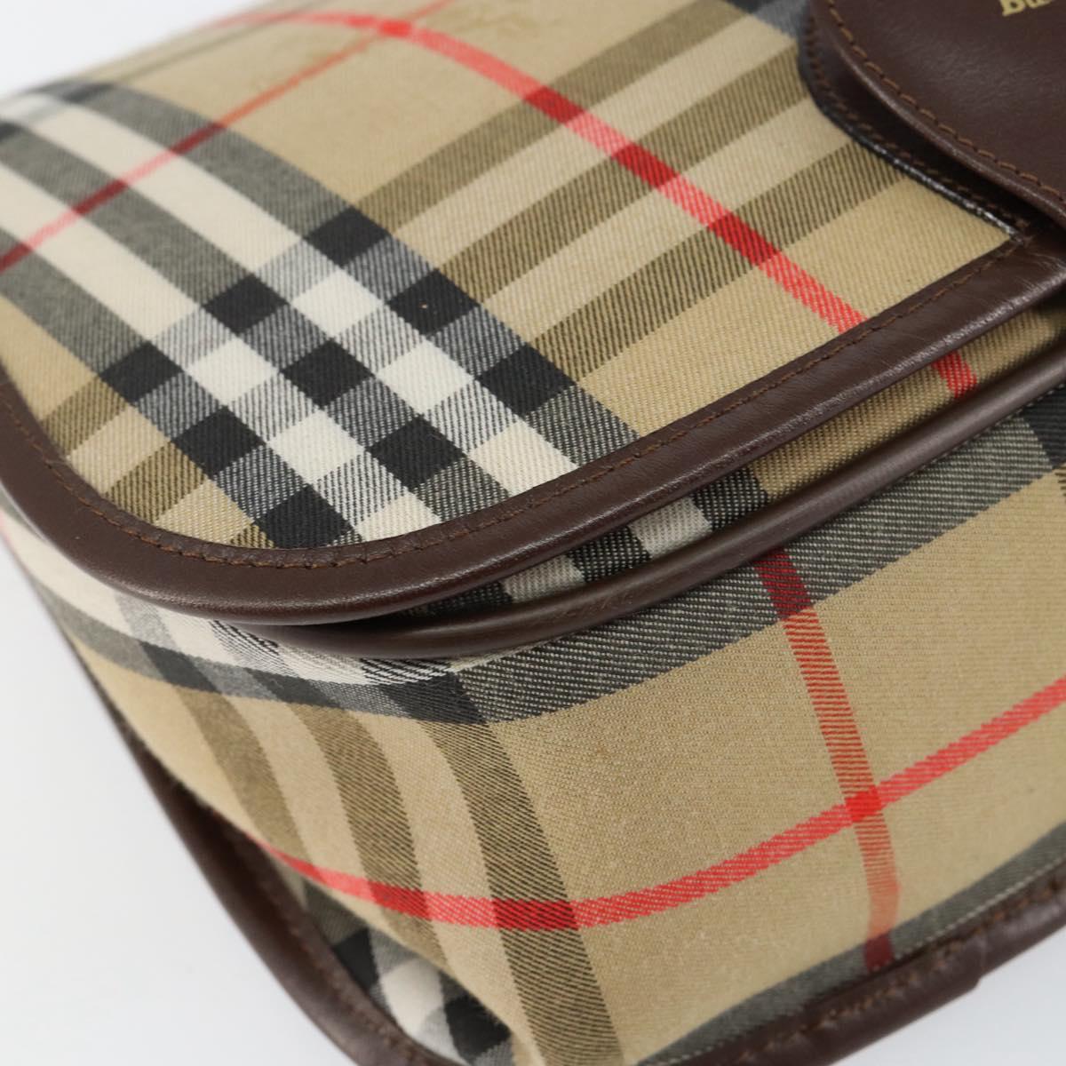 Burberrys Nova Check Shoulder Bag Canvas Beige Gold Auth ep12026