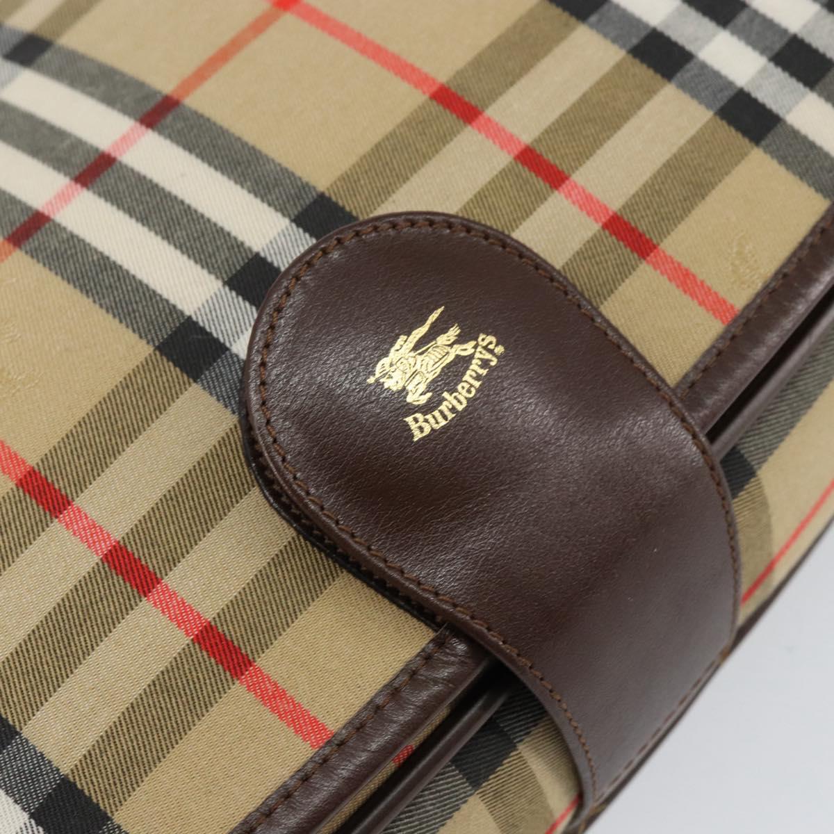 Burberrys Nova Check Shoulder Bag Canvas Beige Gold Auth ep12026