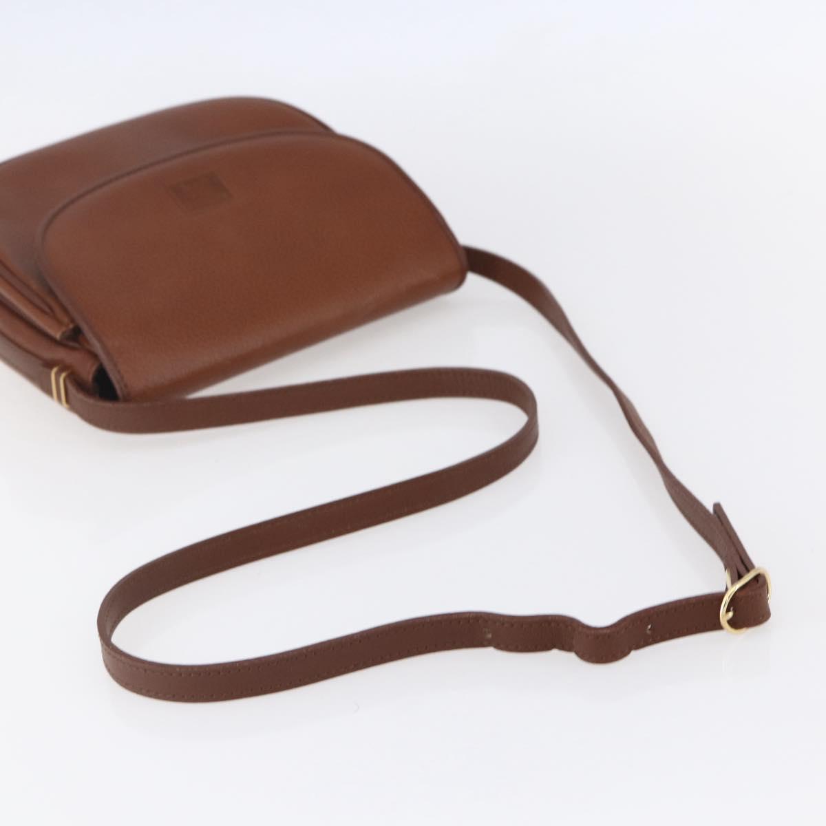 Burberrys Shoulder Bag Leather Brown Gold Auth ep12028