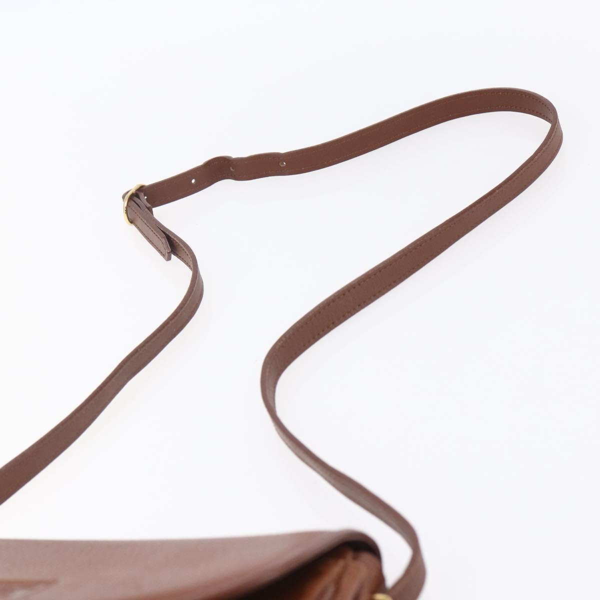 Burberrys Shoulder Bag Leather Brown Gold Auth ep12028