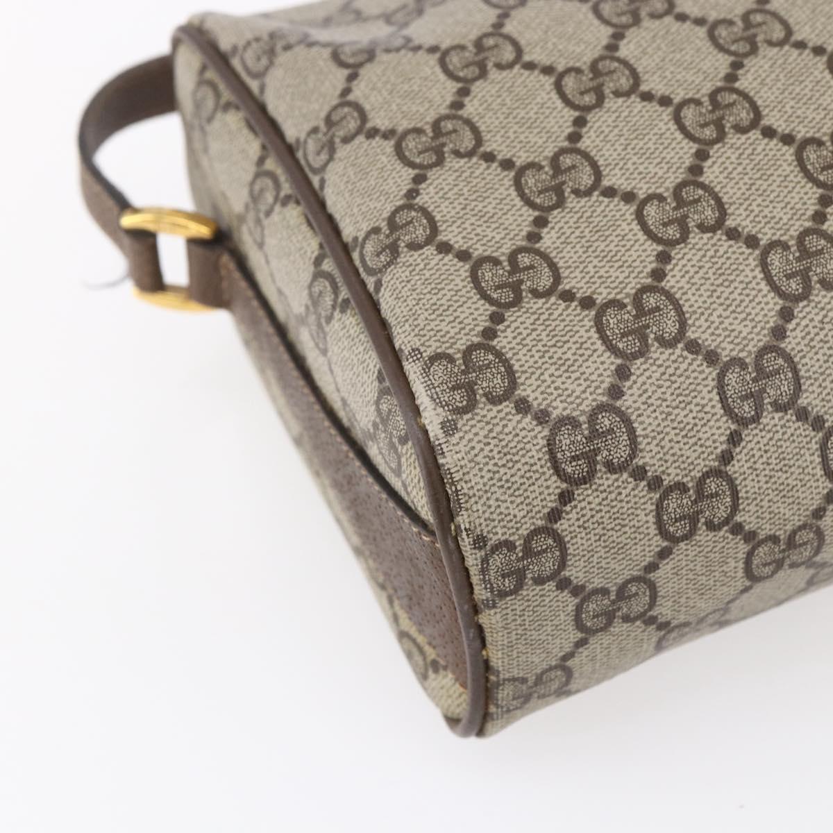 GUCCI GG Supreme Web Sherry Line Bag PVC Beige Gold 89 02 017 Auth ep12029