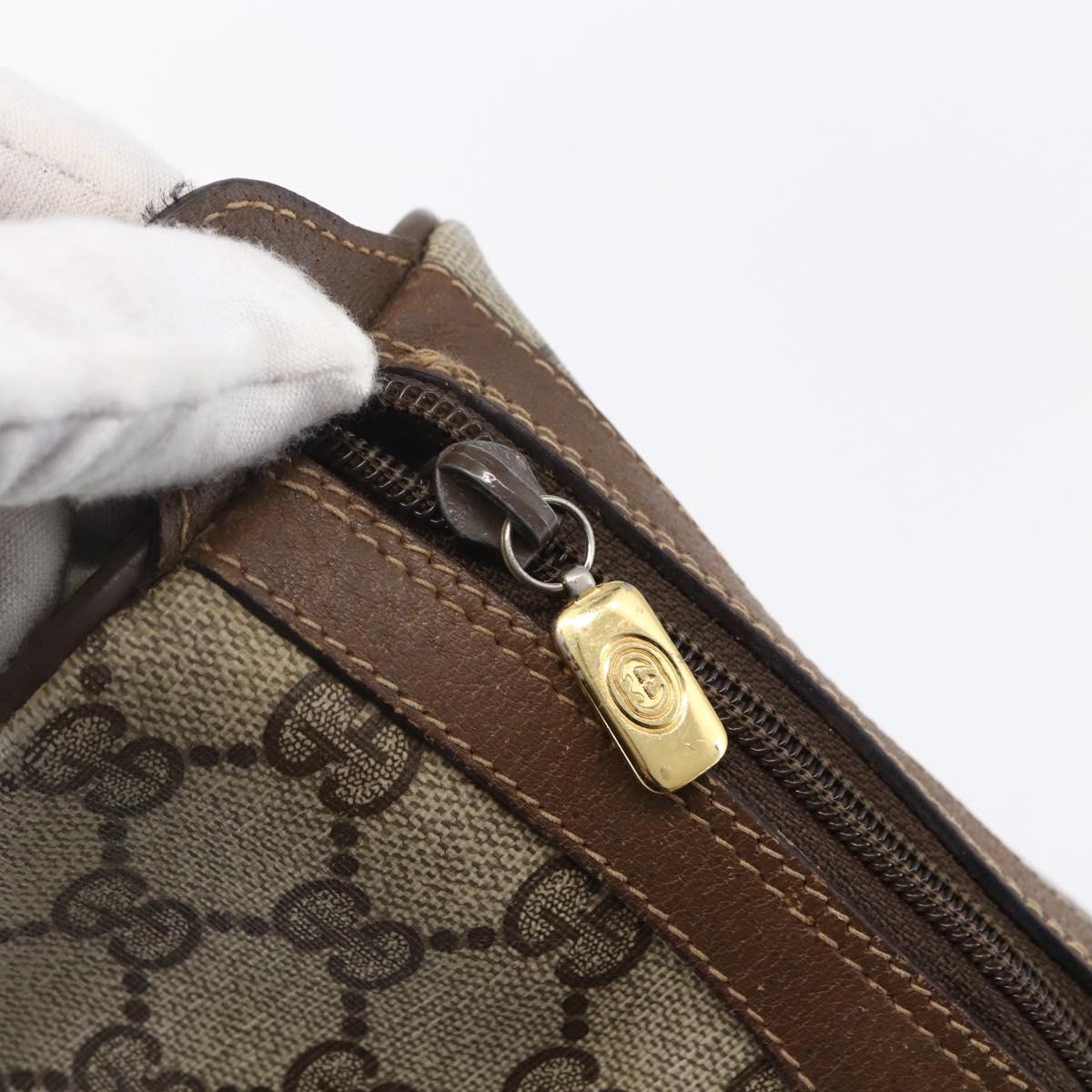 GUCCI GG Supreme Web Sherry Line Bag PVC Beige Gold 89 02 017 Auth ep12029