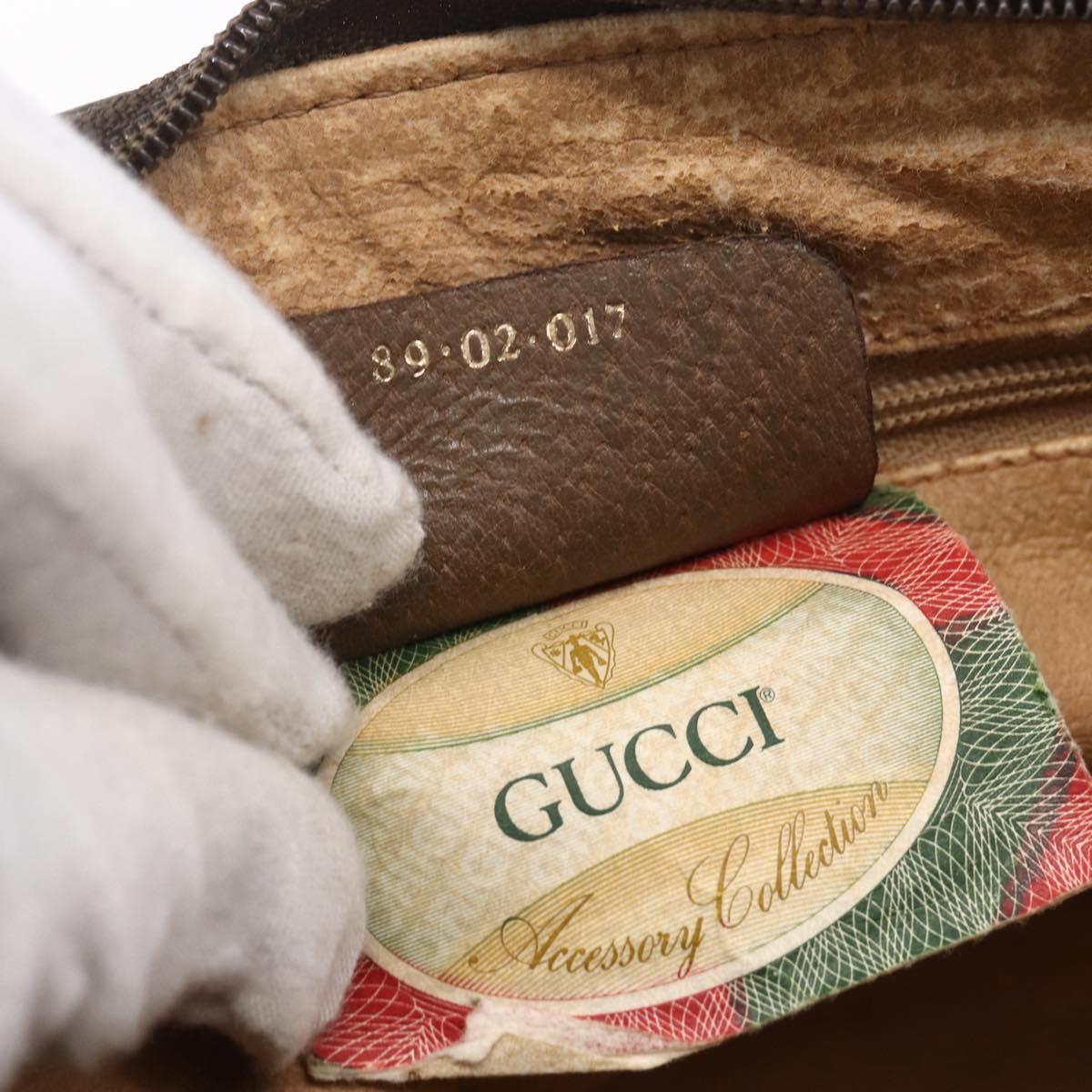 GUCCI GG Supreme Web Sherry Line Bag PVC Beige Gold 89 02 017 Auth ep12029