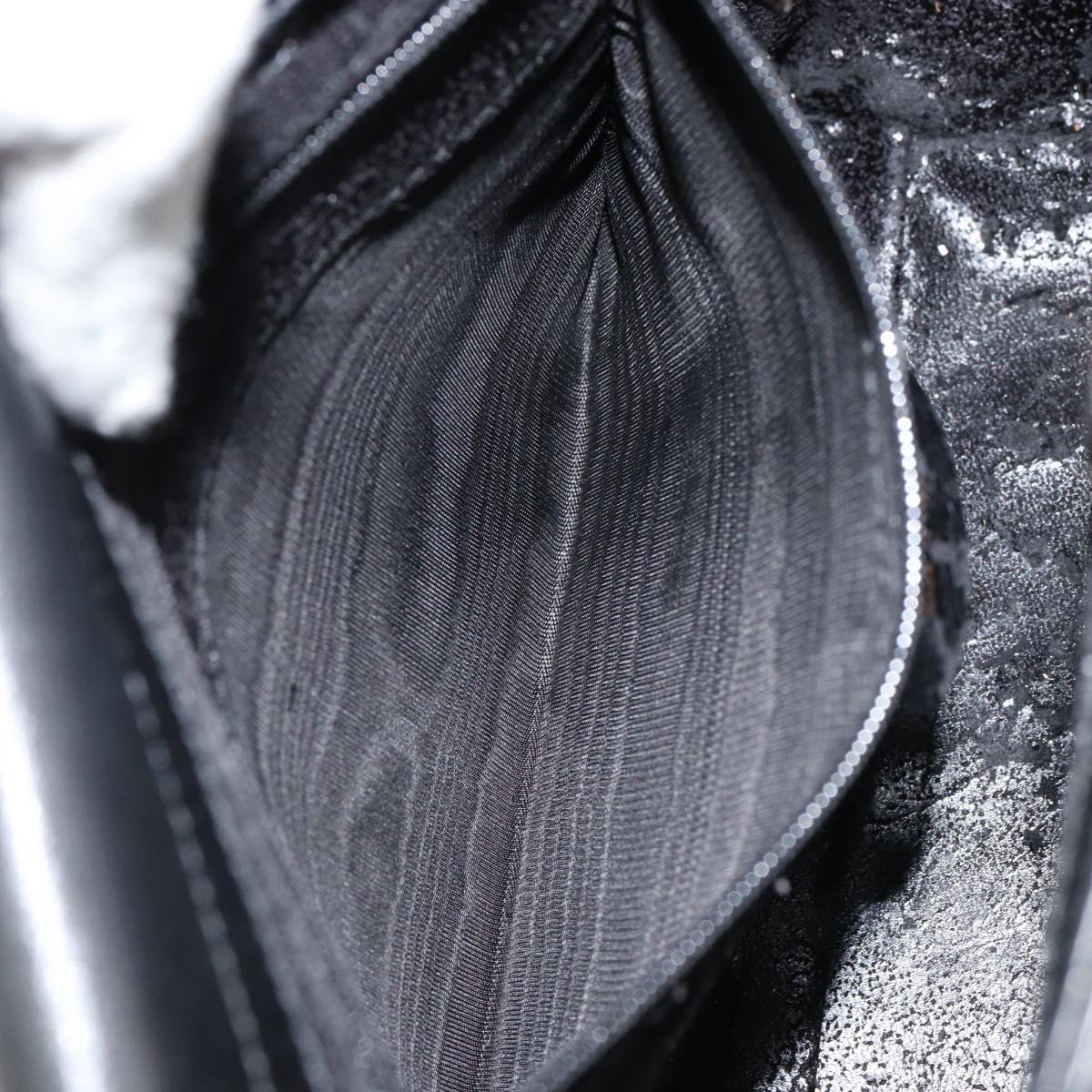 GUCCI Bamboo Hand Bag Leather Black Gold 000 122 0316 Auth ep12030