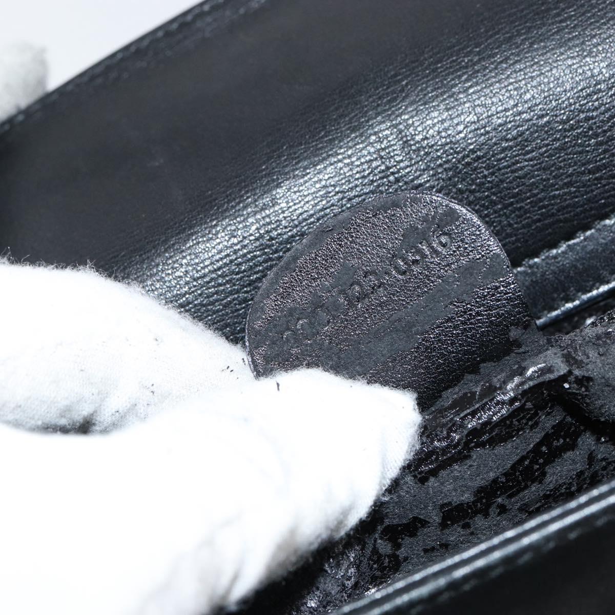 GUCCI Bamboo Hand Bag Leather Black Gold 000 122 0316 Auth ep12030