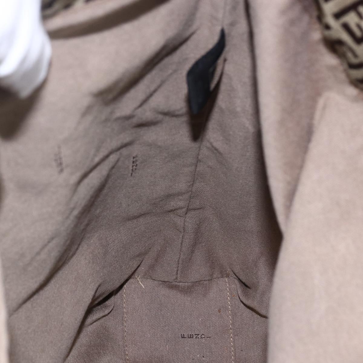 FENDI Zucchino Canvas Tote Bag Beige Gold Auth ep12032