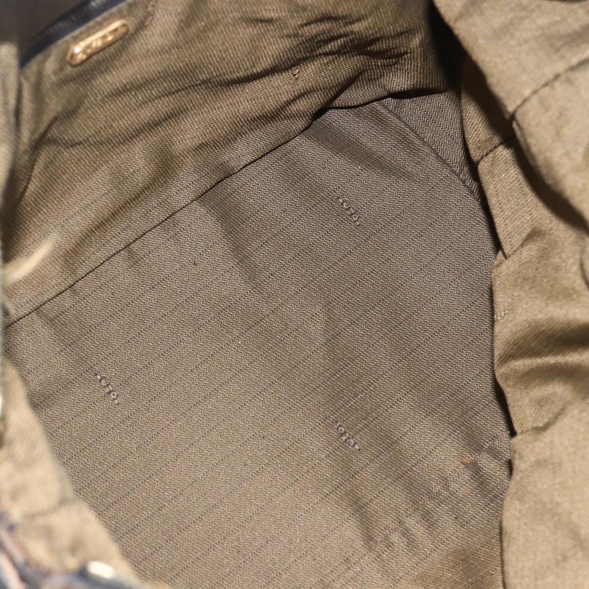 FENDI Zucca Canvas Vanity Hand Bag Black Brown gold Auth ep12035