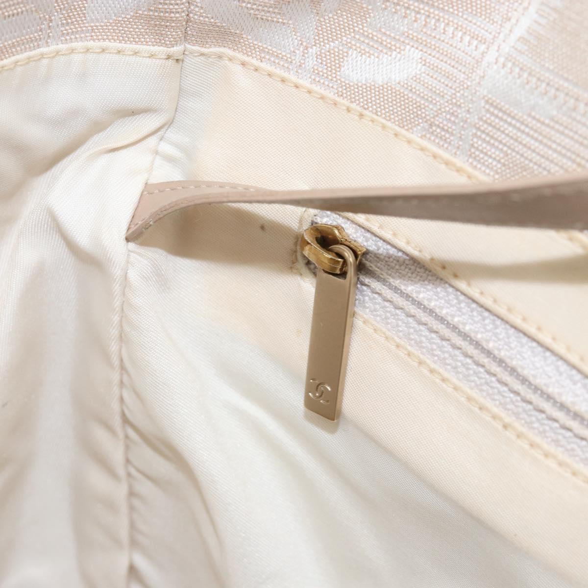 CHANEL New Travel Line Tote Bag Nylon Beige Gold CC Auth ep12037