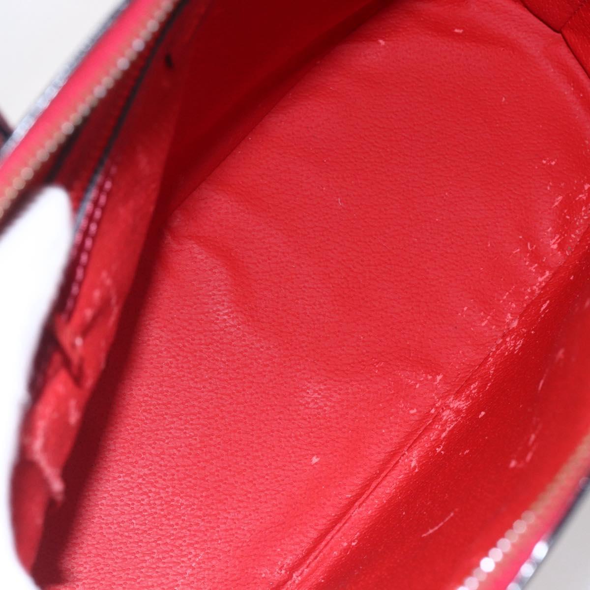 CELINE Hand Bag Leather 2way Red Gold Auth ep12038