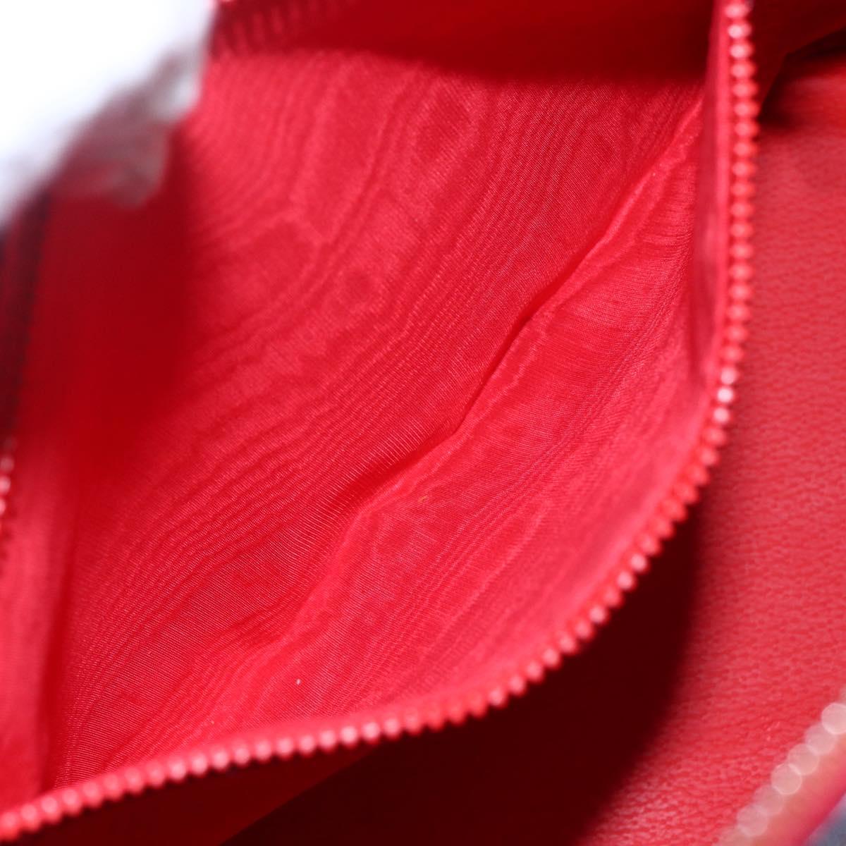 CELINE Hand Bag Leather 2way Red Gold Auth ep12038