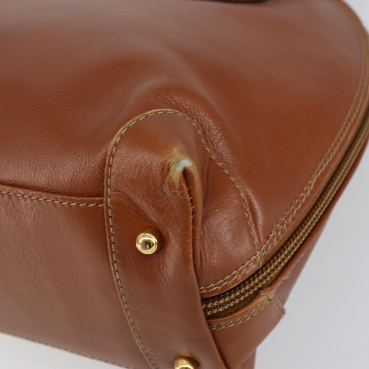 GUCCI Bamboo Hand Bag Leather Brown Gold Auth ep12042