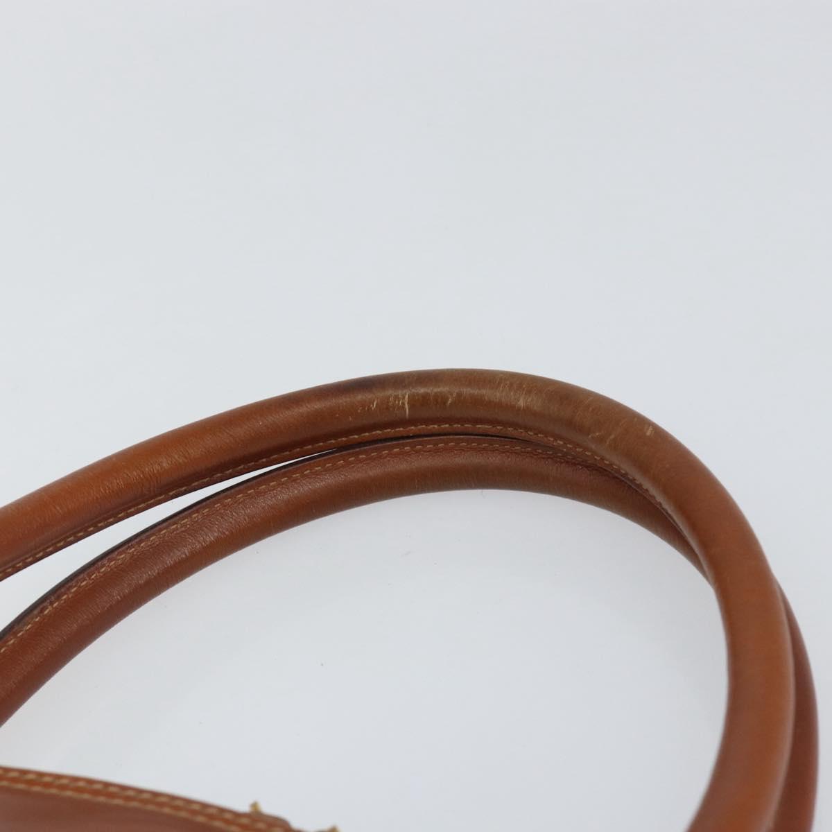 GUCCI Bamboo Hand Bag Leather Brown Gold Auth ep12042